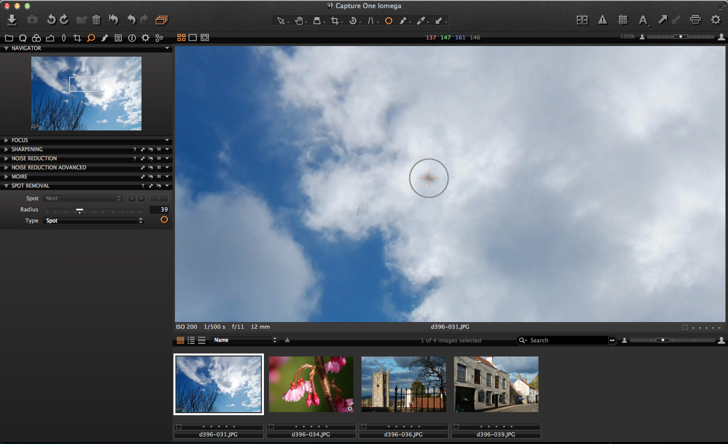 How to remove sensor spots automatically in Capture One Life after